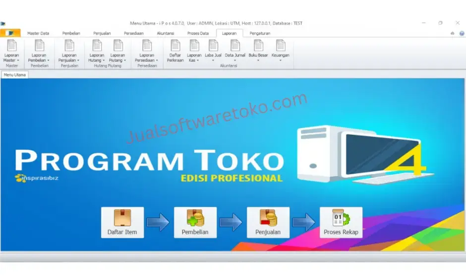 menu laporan pada program toko IPOS 4